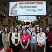 Biology students at conference